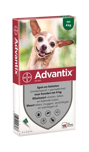 Bayer Advantix Spot On 40/200 TOT 4 KG - 4 PIP