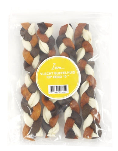 I Am Vlecht Buffelhuid / Kip / Eend 25,5 CM 400 GR