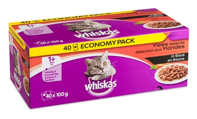 Whiskas Multipack Pouch Adult Classic Selectie Vlees In Saus 40X100 GR