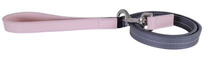 Rosewood Hondenriem Leer Babyroze / Donkergrijs 100X2 CM