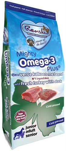 Renske Mighty Omega Plus Kalkoen / Eend Geperst 15 KG