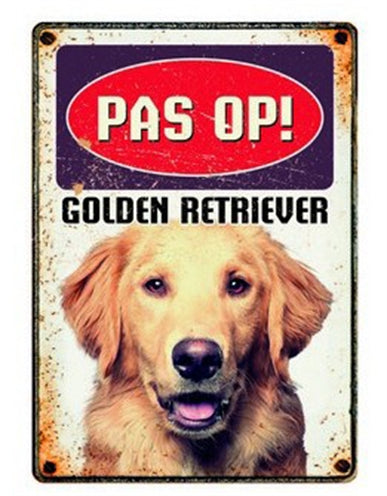 Plenty Gifts Waakbord Blik Golden Retriever 15X21 CM