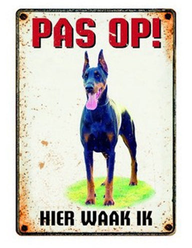 Plenty Gifts Waakbord Blik Grote Hond 15X21 CM
