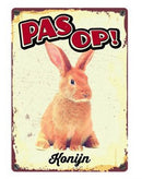 Plenty Gifts Waakbord Blik Konijn 15X21 CM