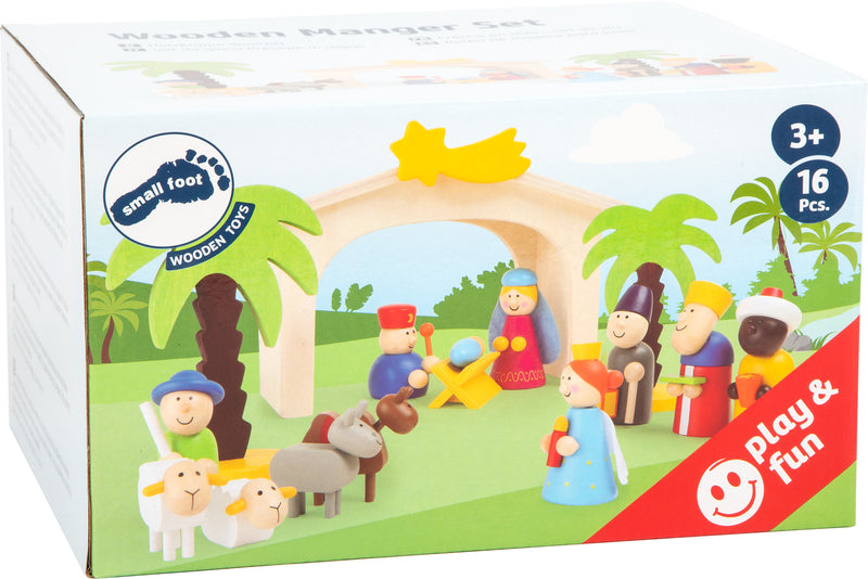 Small Foot - Houten Kerststal Speelset, 15dlg.