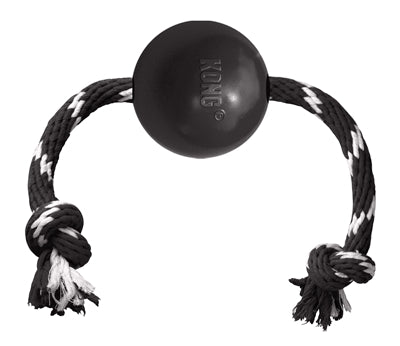 Kong Extreme Bal Met Touw Zwart / Wit 7,5X7,5X7,5 CM