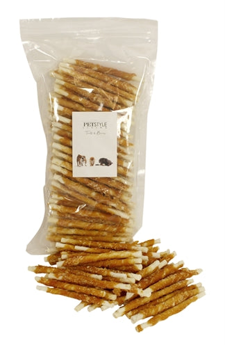 Petstyle Living Gedraaide Stick Met Kip 12,5 CM 100 ST