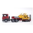 Bruder Vrachtwagen Scania + Caterpillar Bulldozer