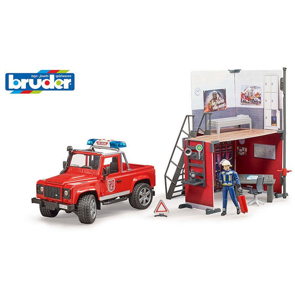 Bruder 62701 Brandweerstation met Jeep + Figuur + Licht en Geluid