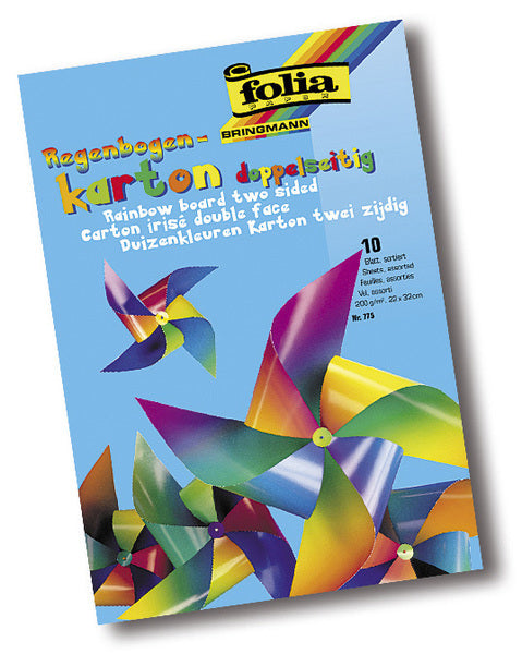 Folia FO-775 Regenboog Karton 200gr 22x32 Cm Pak A 10 Vel
