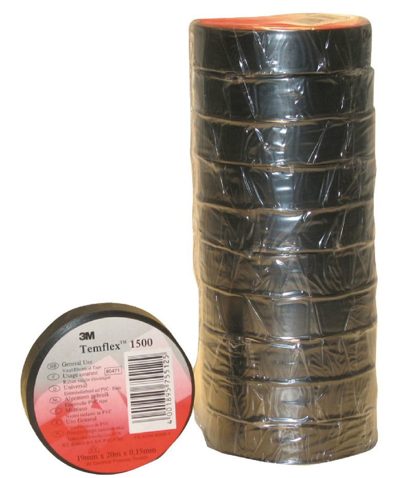3m TAPE-BLACK/3M Templex Isolatie Tape 15 mm 10 M Zwart