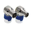 Hirschmann KOKWI-KOSWI-5 Coax Connector Male + Female Wit / Blauw