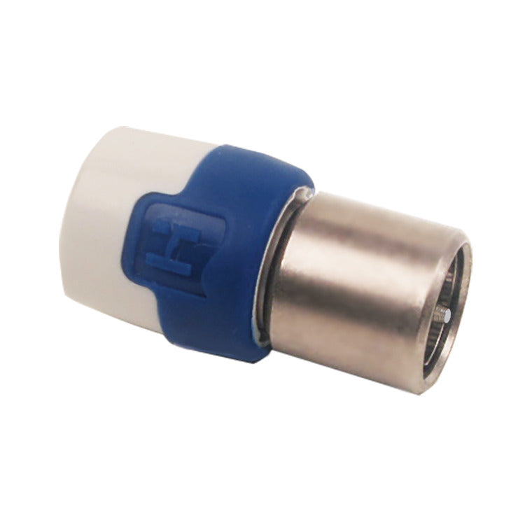 Hirschmann QFC 5S F-connector Male Metaal Wit / Blauw