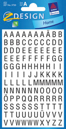 Avery AV-3720 Letteretiket 2 Vel Zwart 10 Setjes met 2 Vel