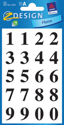 Avery AV-3724 Cijferetiket 2 Vel Zwart 10 Setjes met 2 Vel