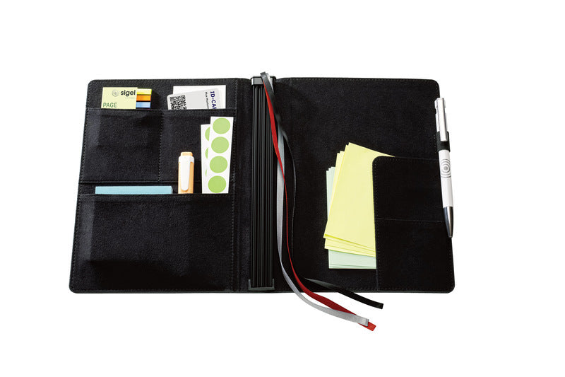 Sigel SI-CF111 Business Organiser Conceptum Flex Kunstleer, A5, Zwart, Leeg, 3 Metalen Geleiders El