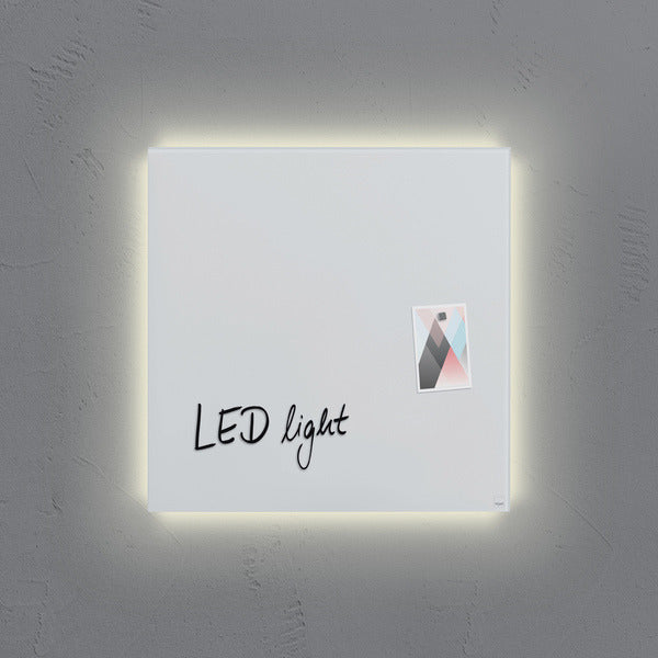 Sigel SI-GL401 Glasmagneetbord Artverum LED Light 480x480x15 Wit