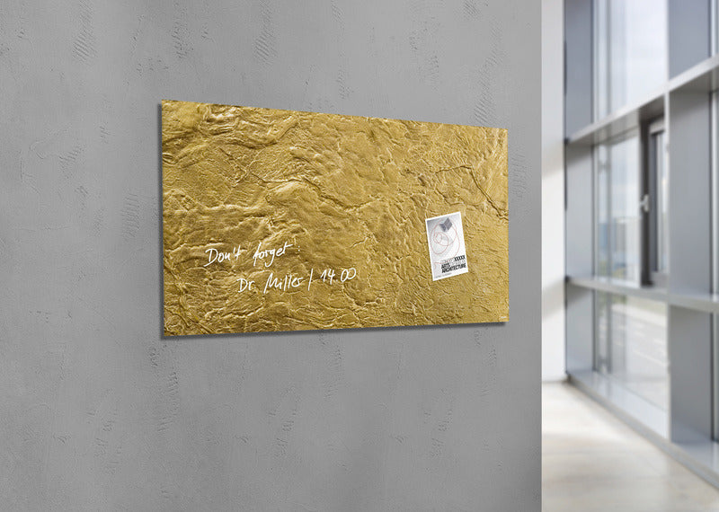 Sigel SI-GL266 Glasmagneetbord Artverum 910x460x15mm Goud Metallic