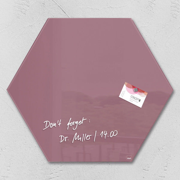 Sigel SI-GL282 Glasmagneetbord Artverum 400x460x15mm Zeskantig Rood