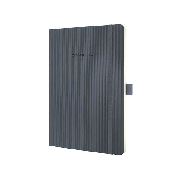 Sigel SI-CO328 Notitieboek Conceptum Pure Softcover A5 Donkergrijs Geruit