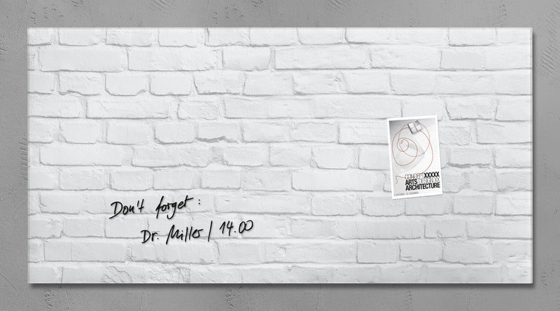 Sigel SI-GL144 Glasmagneetbord Artverum 910x460x15mm White Klinker