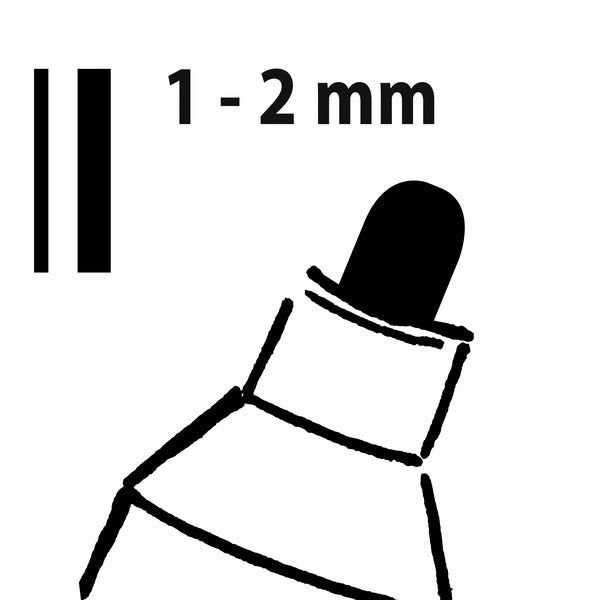 Sigel SI-GL177 Krijtmarker 1-2mm Afwasbaar 2 Stuks Zwart