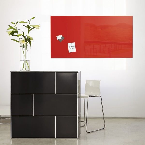 Sigel SI-GL147 Glasmagneetbord Artverum 910x460x15mm Rood