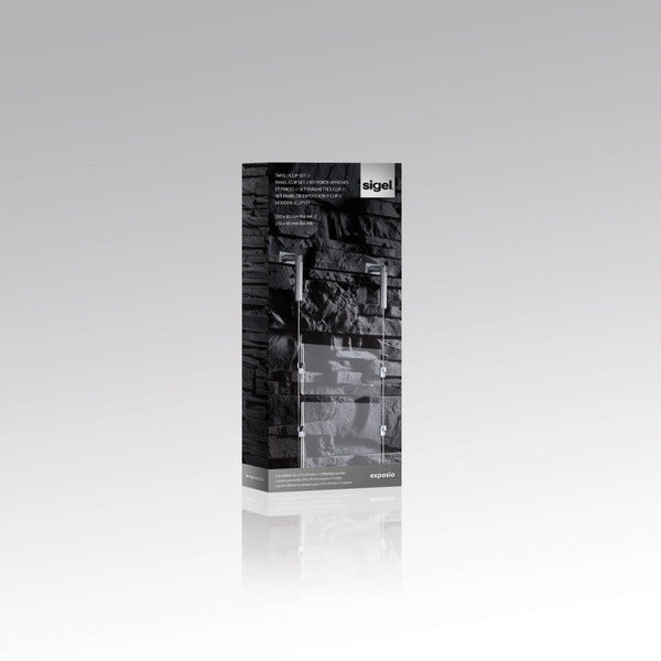 Sigel SI-SE119 Presentatiesysteem Exposio 2x Acrylplaat 210x95mm,4 Clips