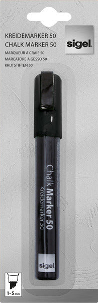 Sigel SI-GL180 Krijtmarker Beitelpunt 1-5mm Zwart