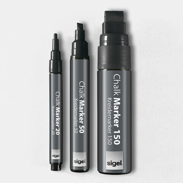 Sigel SI-GL180 Krijtmarker Beitelpunt 1-5mm Zwart