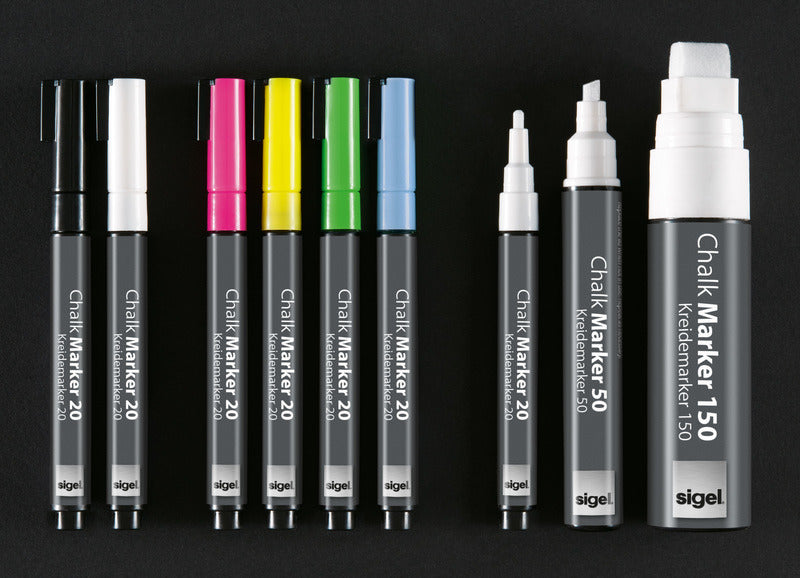 Sigel SI-GL180 Krijtmarker Beitelpunt 1-5mm Zwart