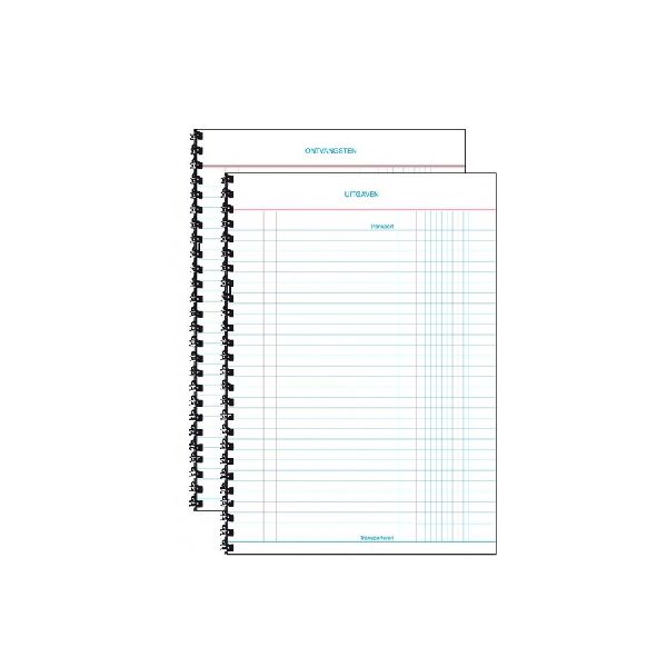 Spiraal gebonden kasboek Sigel A5 staand 50 blad 5st.
