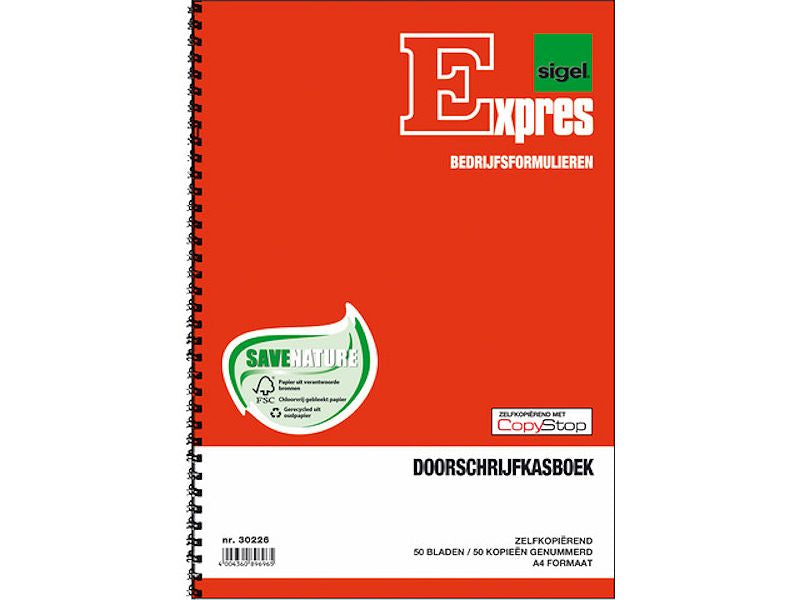 Expres doorschrijfkasboek zonder BTW kol