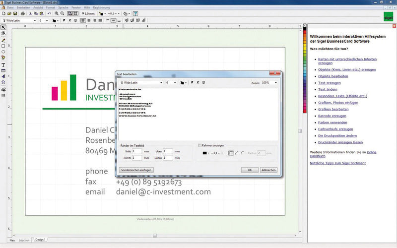 Sigel SI-SW670 Software BusinessCard Voor Visitekaartjes Meertalig