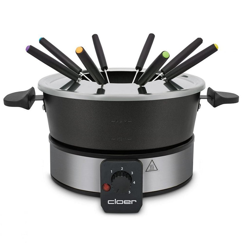 Cloer 6679 8-Persoons Elektrische Fonduepan 1.5L Zwart/RVS