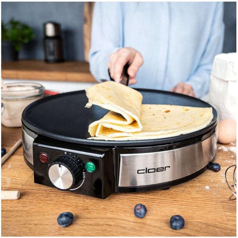 Cloer 6630 Cr&ecirc;pes Maker Zwart/RVS
