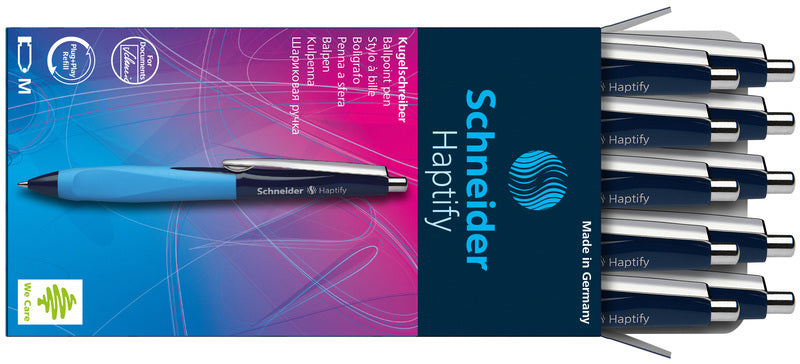Schneider S-135323 Balpen Haptify Blauw/donkerblauw Omhulsel, Blauwschrijvend
