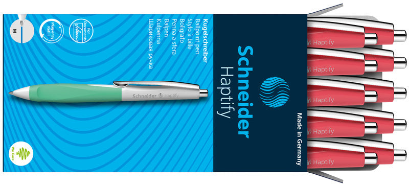Schneider S-135332 Balpen Haptify Koraal/roze Omhulsel, Blauwschrijvend
