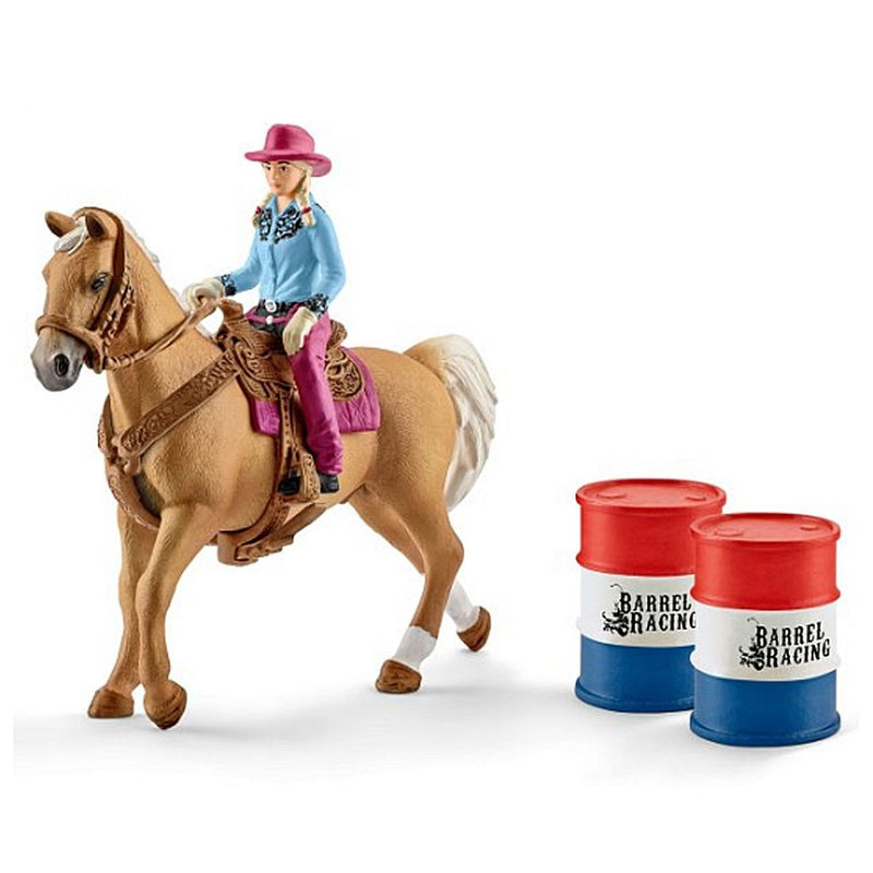 Schleich Barrel Racing met Cowgirl en Paard