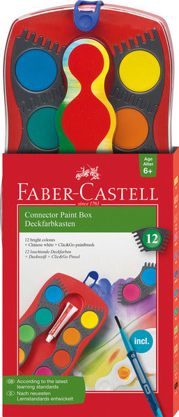 Faber Castell FC-125023 Verfdoos Faber-Castell Connector 12 Kleuren Met Penseel
