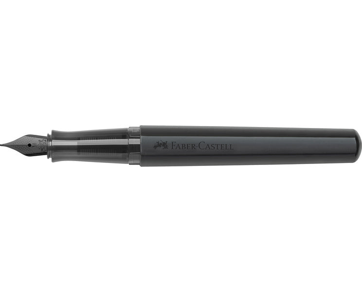 Faber Castell FC-150570 Vulpen Faber-Castell Hexo Mat Zwart M Schrijfkleur: Blauw