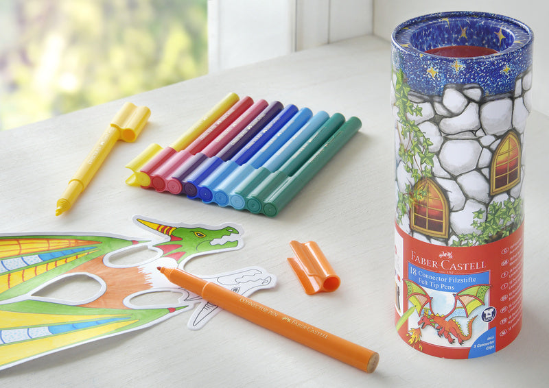 Faber Castell FC-155518 Waterbasis Viltstiften Faber-Castell Connector 18 Stuks