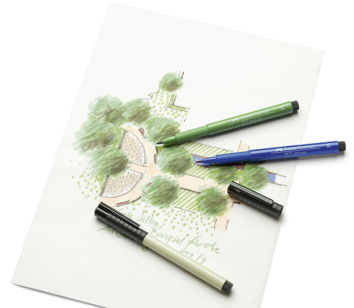 Faber Castell FC-167164 Tekenstift Faber-Castell Pitt Artist Pen Brush Etui A 6 Stuks Shades Of Blu