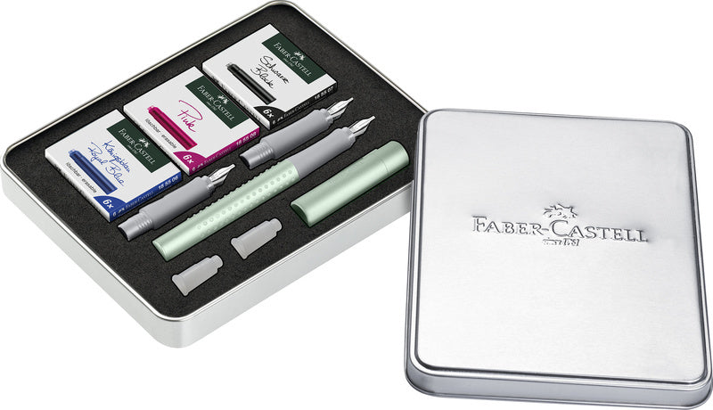 Faber Castell FC-201513 Kalligrafietset Faber-Castell Grip Pearl Mint F + 1.4 En 1.8 Punt En 3x Doo