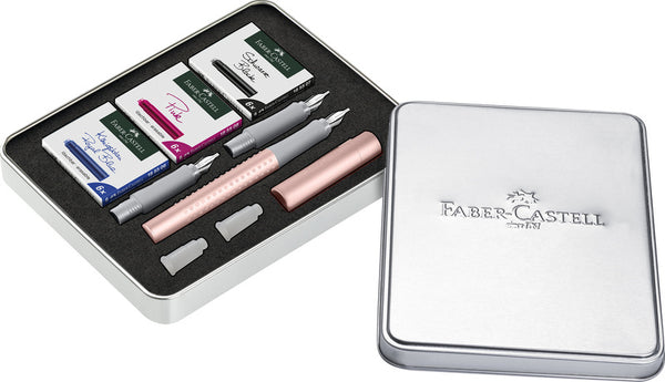 Faber Castell FC-201514 Kalligrafietset Faber-Castell Grip Pearl Roze F + 1.4 En 1.8 Punt En 3x Doo