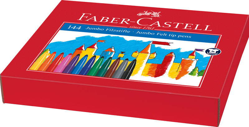 Faber Castell FC-201771 Viltstiften FC Jumbo Classpack 144 Stuks (12x12 Kleuren)