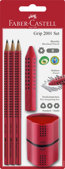 Faber Castell FC-580022 Potloodset Faber-Castell GRIP 2001 Rood