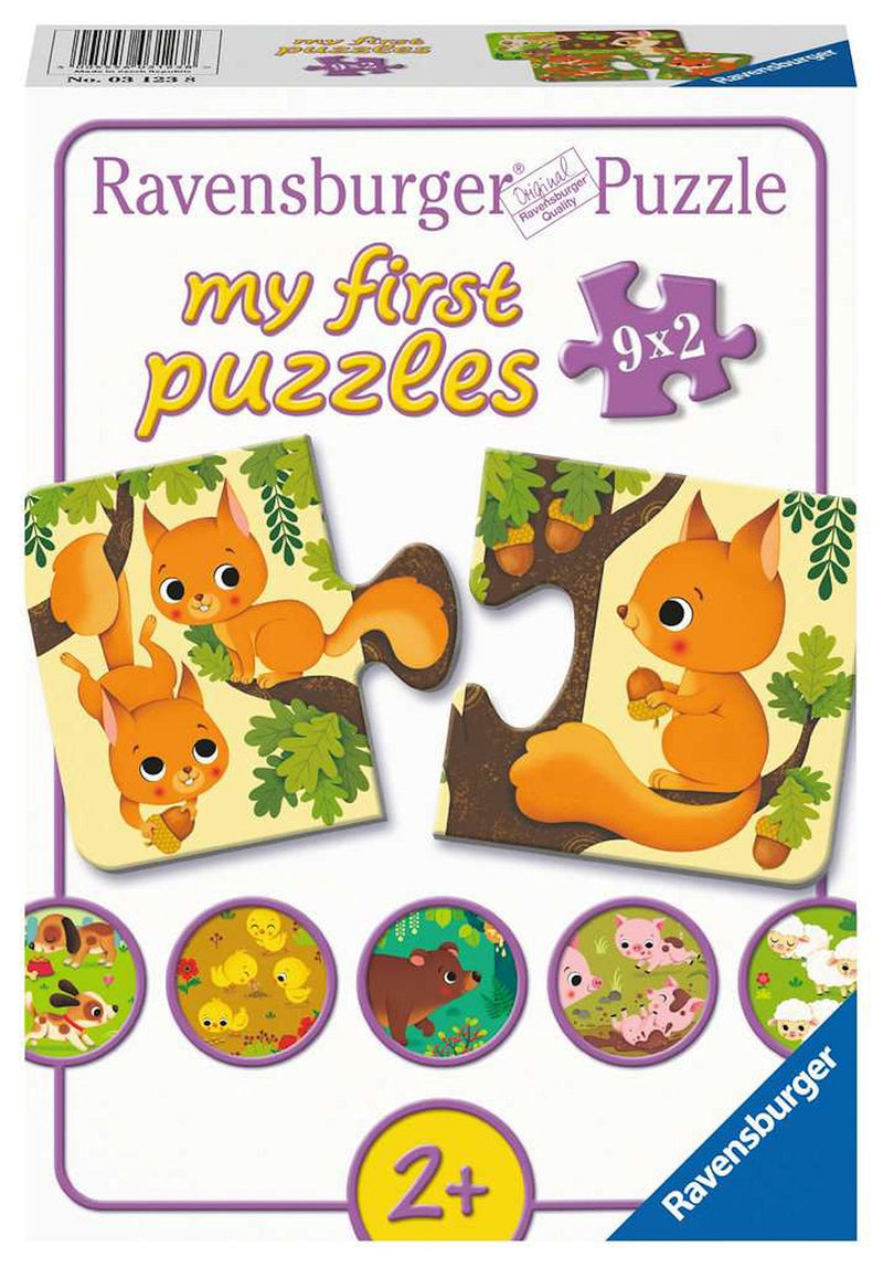 Dieren en hun Kleintjes Puzzel, 9x2st.