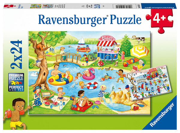 Ravensburger 2in1 Puzzel Plezier aan het Meer 2x24 Stukjes
