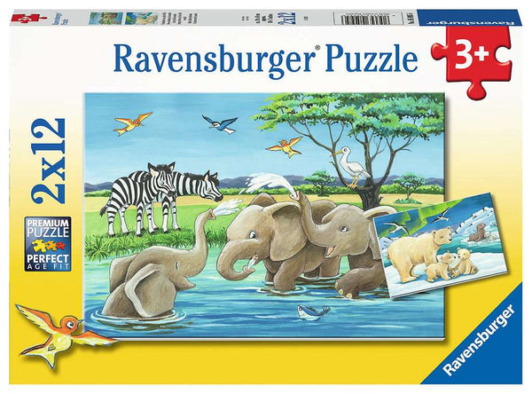 Legpuzzel Jonge Dieren Uit de Hele Wereld, 2x12 st.